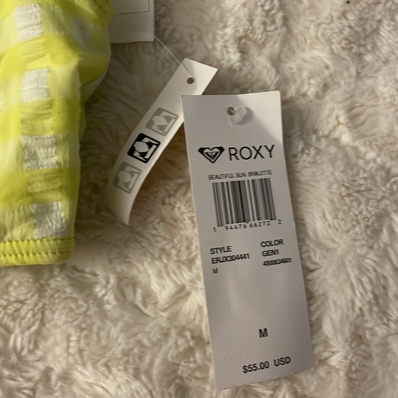 NWT 3 PIECE Roxy Gingham Bikini Set Limeade Green - Picture 14 of 15